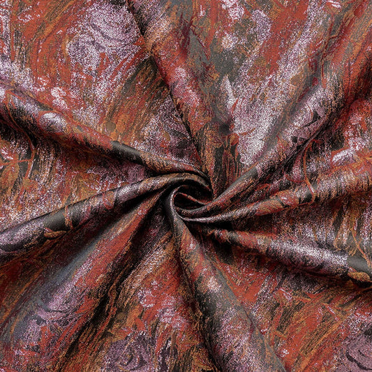 Abstract Art Jacquard Fabric: Gold & Silver Metallic Brocade, 65" Wide