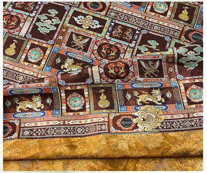 Dunhuang Style Silk Chiffon Fabric ��� Oriental Jacquard Texti" Wide