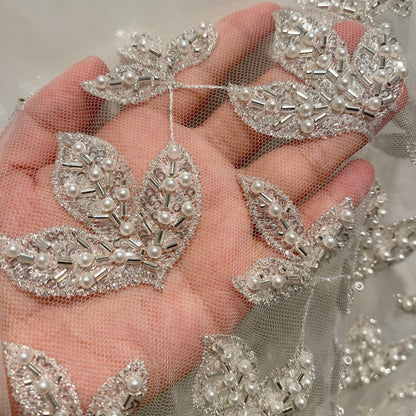 Sequin Leaf & Flower Bridal Lace Applique: Wedding Dress DIY