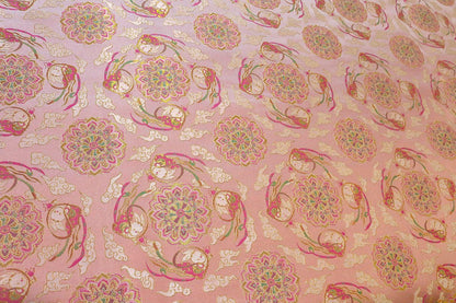 Mongolian Bada Rayon Fabric: Tibetan Caisson Pattern, 59"W