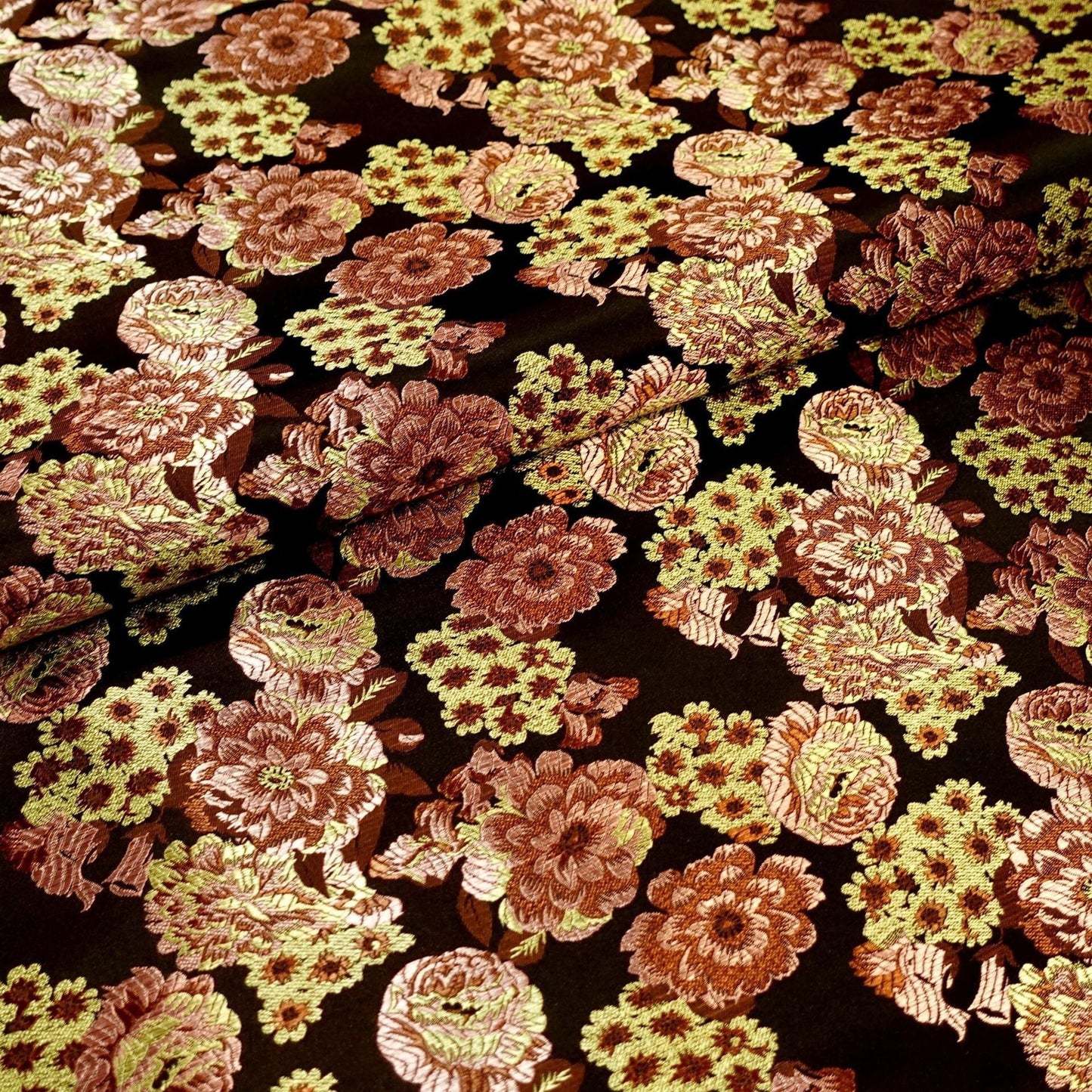 Begonia Flower Silk Brocade Fabric: 45" Wide, Costume & Decor