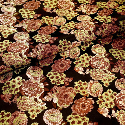 Begonia Flower Silk Brocade Fabric: 45" Wide, Costume & Decor