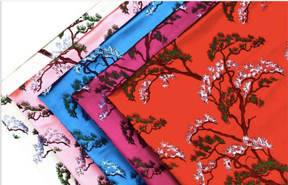 Pine Tree Silk Brocade Fabric: 59" Wide Upholstery & Sewing