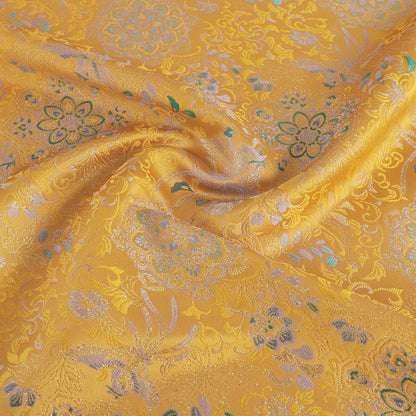 Auspicious Baoxiang Flower Brocade Fabric: 55"W Tibetan Robes