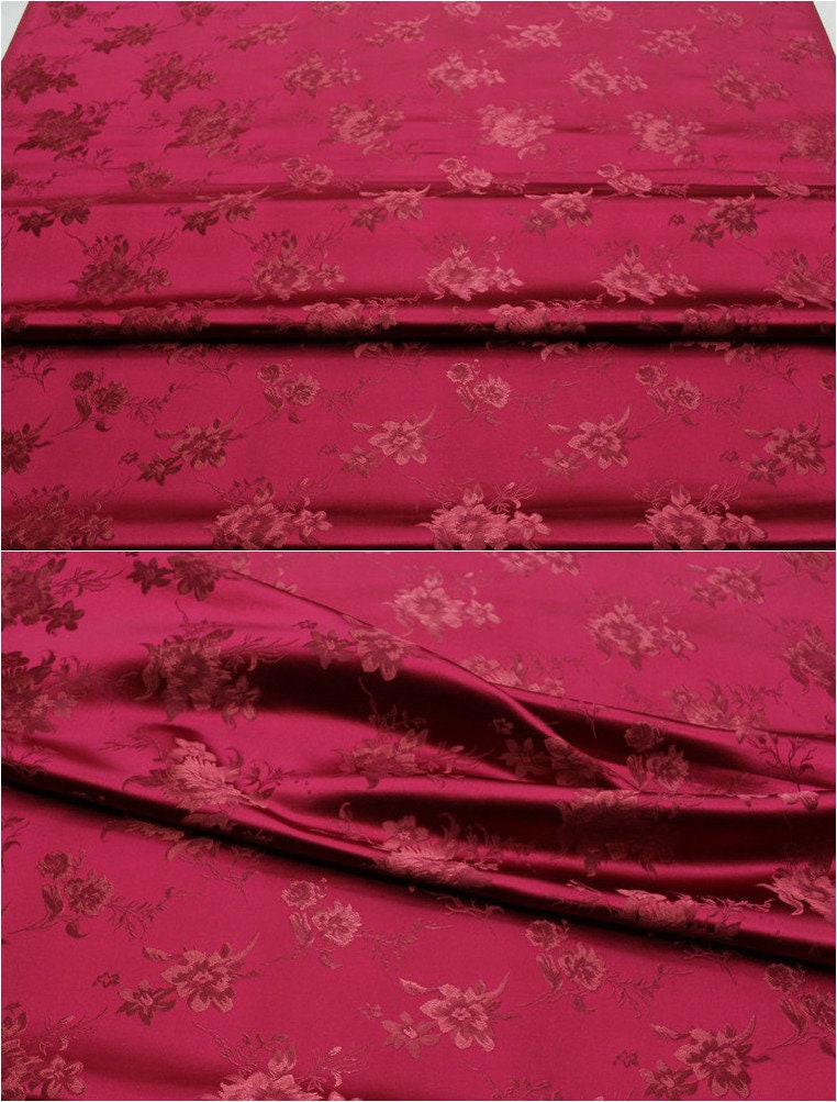 Floral Brocade Fabric: 29.5" Wide Satin Blend for Sewing