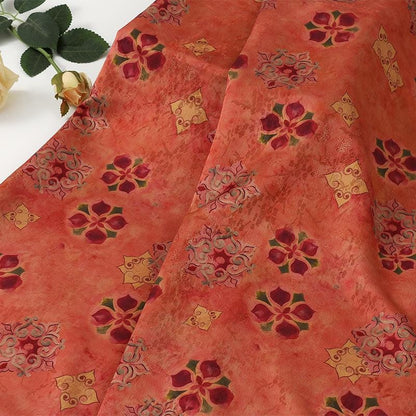 Satin Jacquard Fabric: 59"W Digital Print Tea Silk - Upholstery, Costume, Drapery