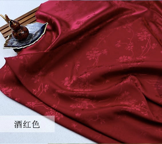 Floral Jacquard Satin Fabric: Two-Sided Antique Cosplay Material - 59" Wide