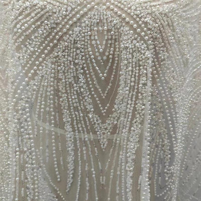Beaded Sequin Lace Fabric: Bridal Wedding Veil, Gown Accessory