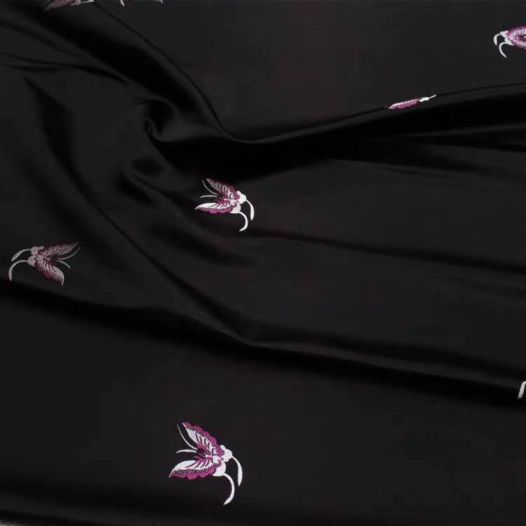 Butterfly Floral Silk Brocade Fabric: Elegant Cheongsam Qipao Sewing Material