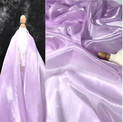 High Gloss Water Light Fabric: 59"W Polyester Yarn for Dress & Decor