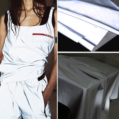 High Visibility Reflective Fabric: Silver Luminescent Polyester