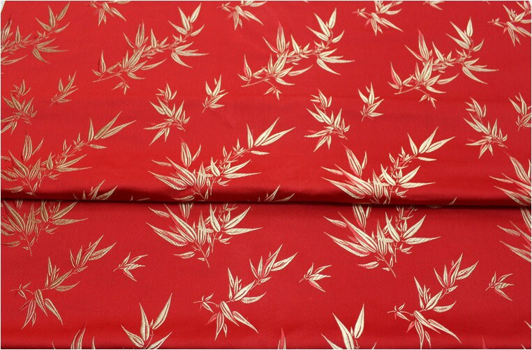 Bamboo Flower Silk Brocade Fabric: Quilting Sewing Upholstery (29.5" Wide)