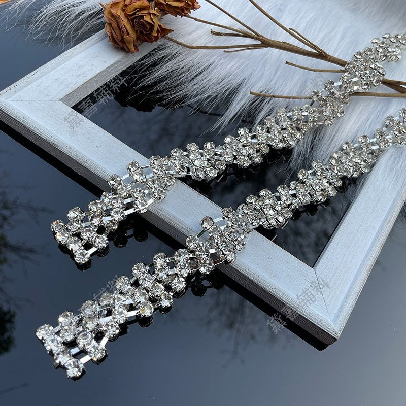 Bridal Rhinestone Applique: Crystal Wedding Belt Decorations