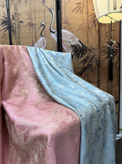 Butterfly Jacquard Fabric: Rayon Cotton Blend, 59" Wide - By The Meter