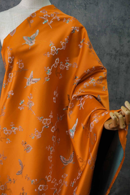 Butterfly Jacquard Brocade Fabric: Japanese Style Damask (By The Meter)