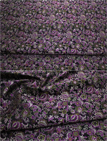 Floral Brocade Fabric: Silk Rayon Blend, Cheongsam Qipao Material (29.5" Wide)