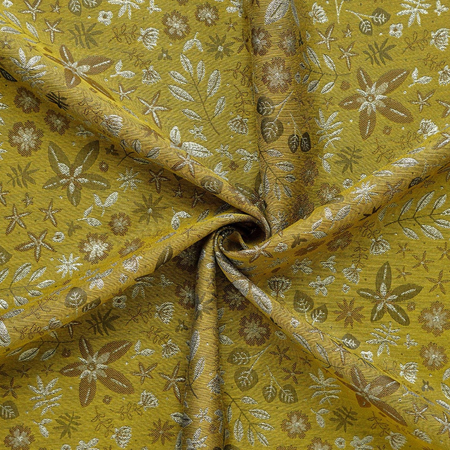 Countryside Leaf & Mini Flower Woven Fabric ��� Ideal for Crafts and Decorati" Wide