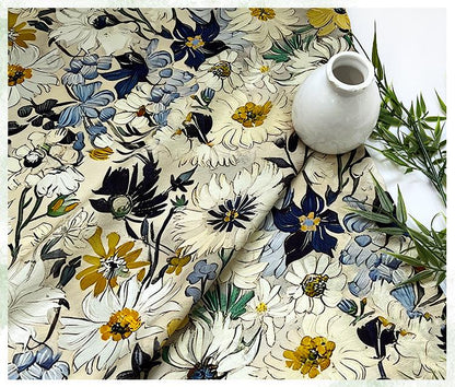 Luxury New Chinese Style Floral Cotton Brocade Fabric ��� Digital Print Oriental Textile - By The Met"Wide