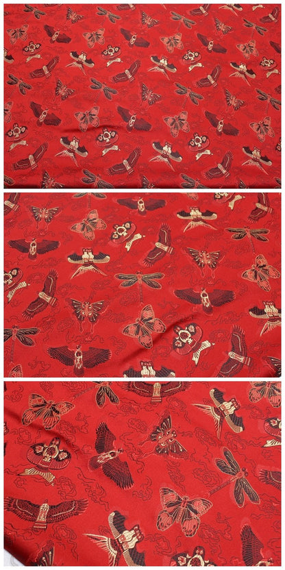 Kite Brocade Fabric: Silk Rayon Blend, Wedding Dress Material (29.5"W)
