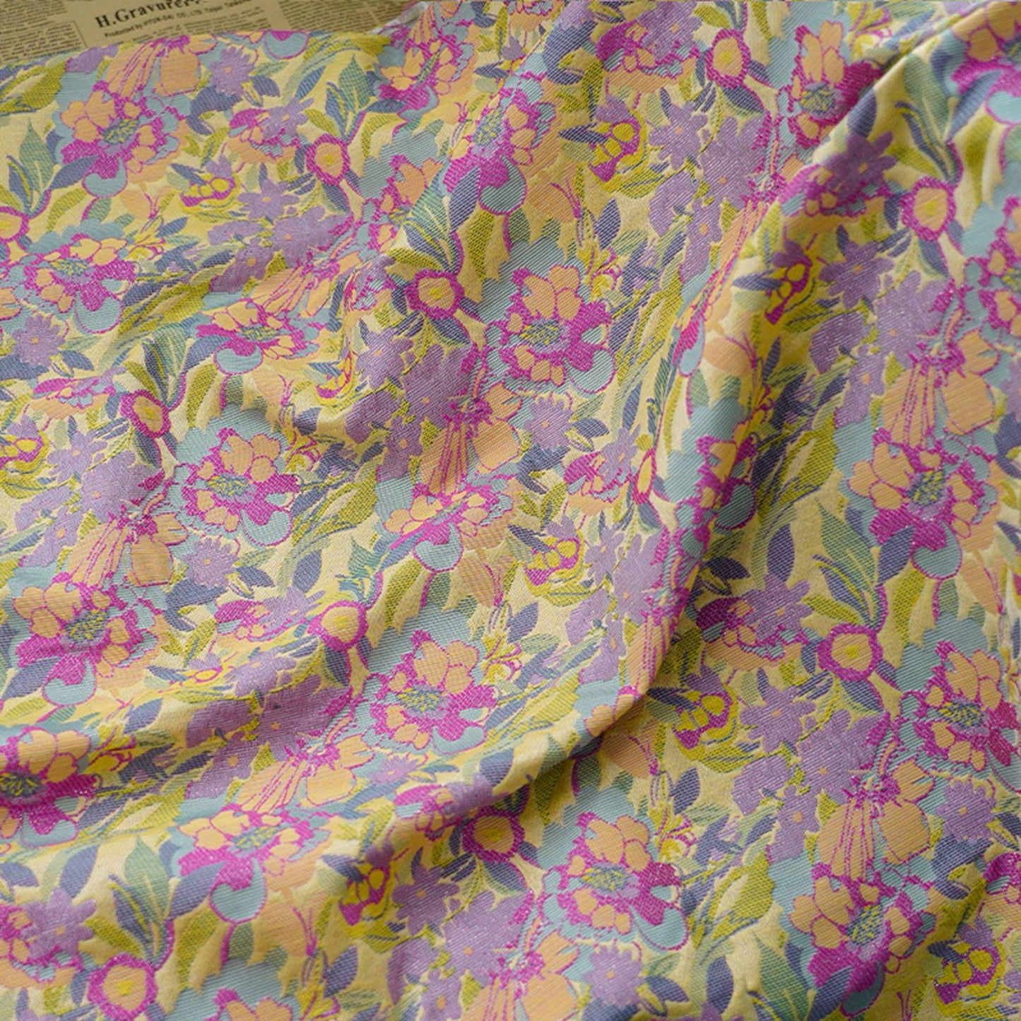Floral Jacquard Fabric: 3D Texture Upholstery, Costume, Decor - 57"W