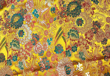 Floral Silk Brocade Fabric: Colorful Cheongsam Qipao Sewing Material