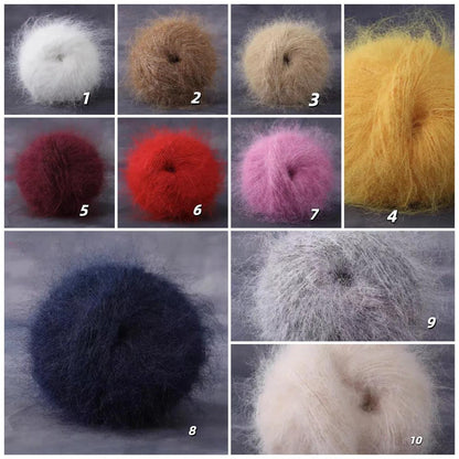 Fil de soie mohair arc-en-ciel : dentelle teinte à la main pour le tricot et le crochet