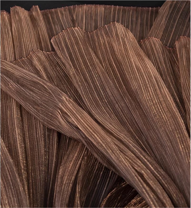 Pleated Gradient Organza Fabric, Two Tone Mesh, 55"W