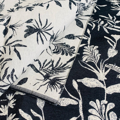 Black & White Lurex Jacquard Fabric: 3D Embossed Plant Pattern, 58" Wide