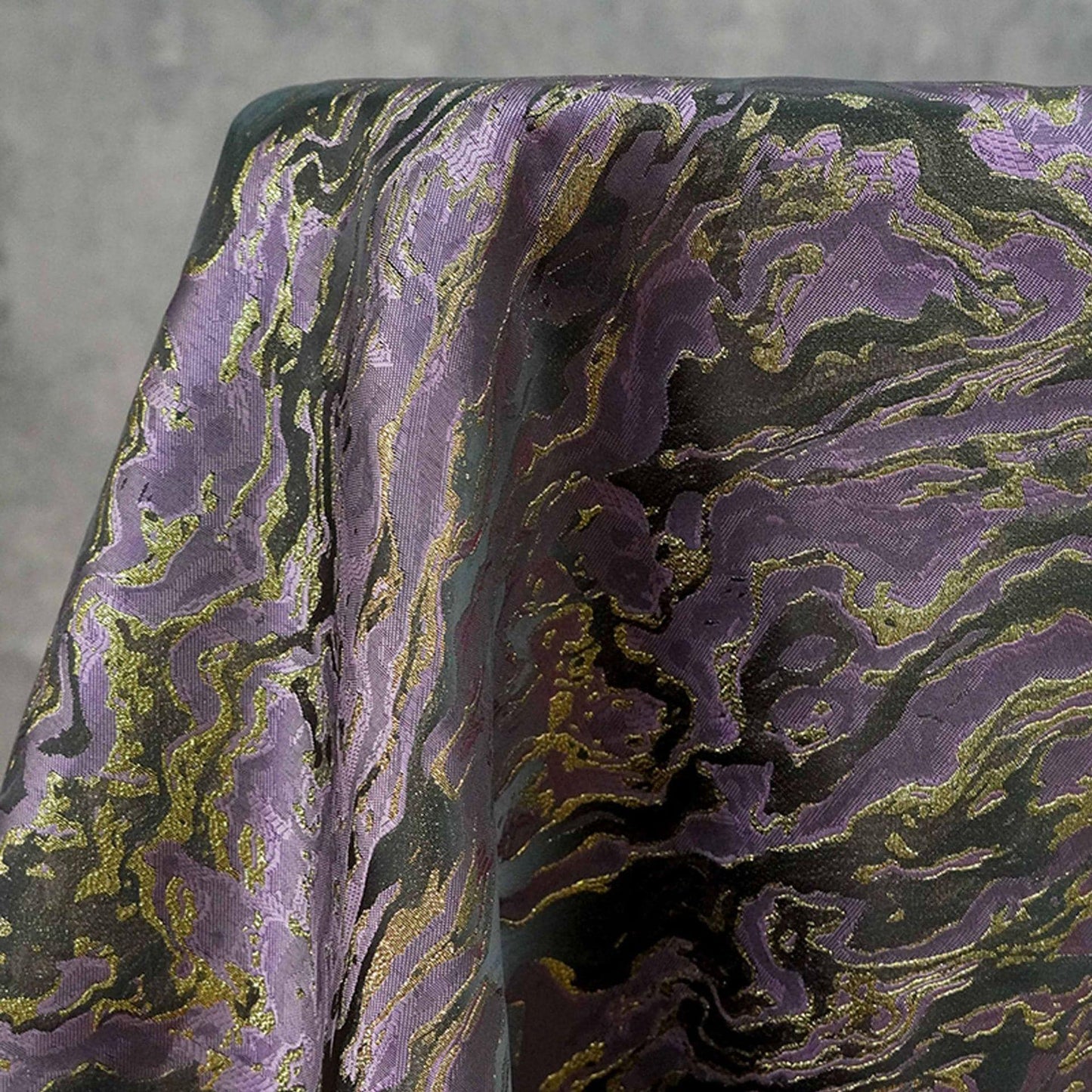 Gold Thread Jacquard Fabric: 3D Designer Upholstery, Costume, & Handbag Material