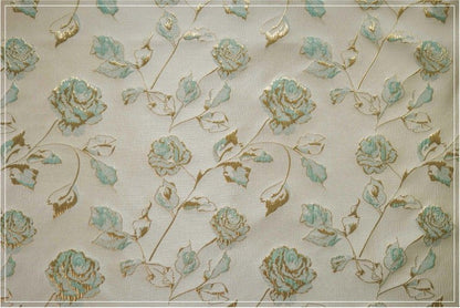 Gold Thread Floral Jacquard Fabric: 3D Oil Painting Texture, 56" Wide - Poppylollipop