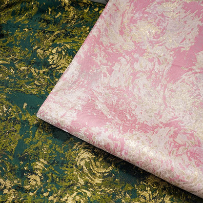 Tissu jacquard à fil doré : texture peinture à l’huile 3D, 168 cm de large