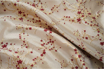 Gold Thread Jacquard Fabric: 3D Oil Painting Texture, 55" Wide