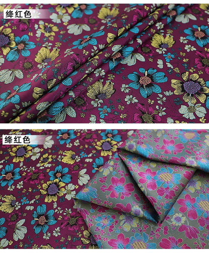 Tissu jacquard à motif floral Marigold : mélange soie-rayonne, 89 cm de large