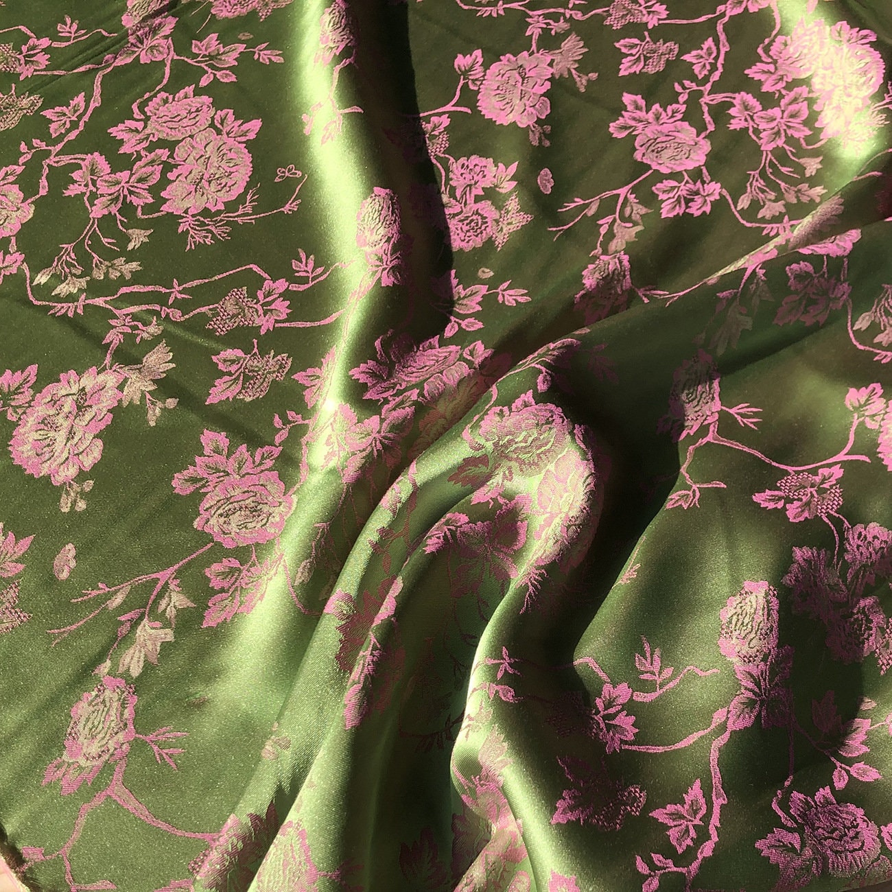 Butterfly Jacquard Fabric: 57"W Cotton Rayon Blend, Upholstery & Sewing