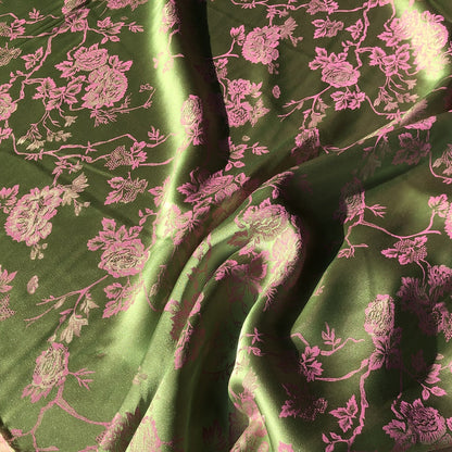 Butterfly Jacquard Fabric: 57"W Cotton Rayon Blend, Upholstery & Sewing