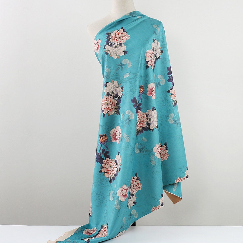 Floral Micro Faux Suede Fabric: 59" Wide, Upholstery & Apparel