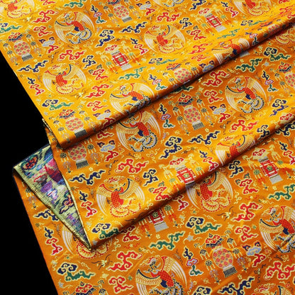 Peacock Lantern Brocade Fabric: 58"W Chinese Rayon Sewing Material