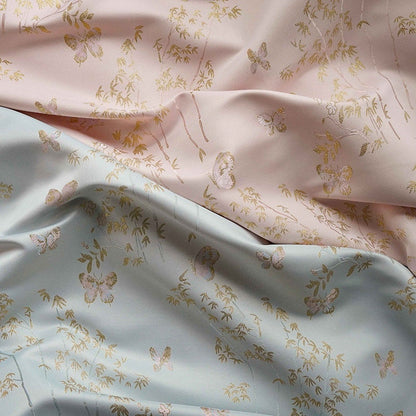 Tissu brocart papillon : Tissu kimono Nishijin à fil d'or (au mètre)