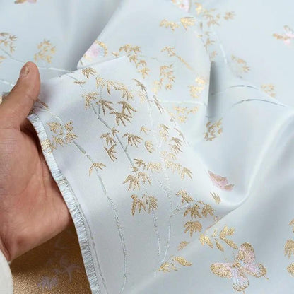 Butterfly Bamboo Brocade Fabric: 59"W Tibetan Style Drapery