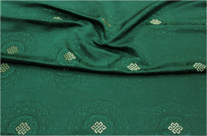 Buddha Symbol Brocade Fabric: 29.5"W Floral Jacquard Satin