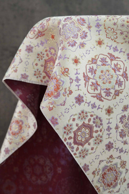 Tissu brocart floral bleu ciel : Jacquard à fil d'or, couture Cheongsam Hanfu