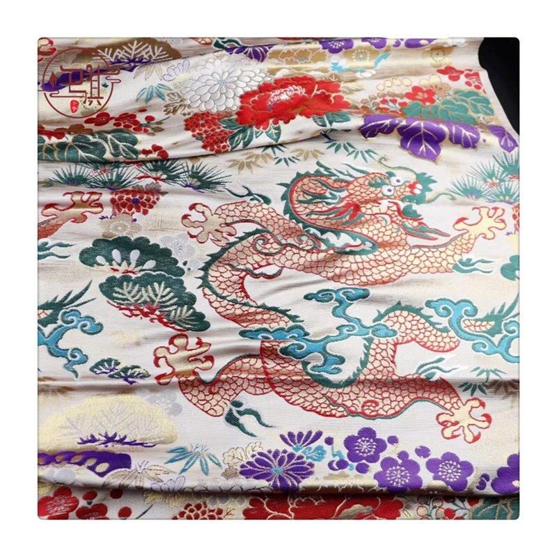 Dragon Jacquard Satin Fabric: Silk Rayon Brocade, Costume Decor - Poppylollipop