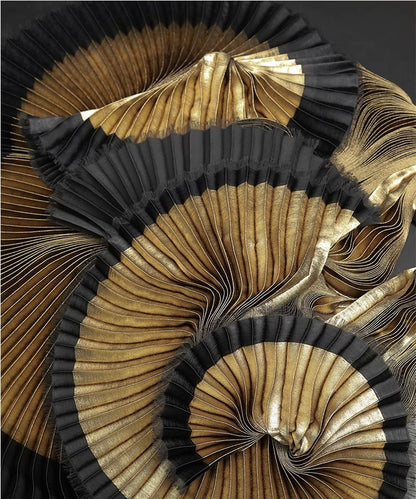 Metallic Pleated Fabric: 59" Wide Stiff Designer Material