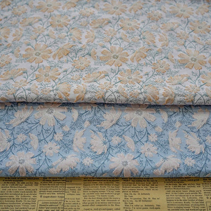 Floral Jacquard Woven Fabric: 3D Embossed Flower Pattern, 64"W