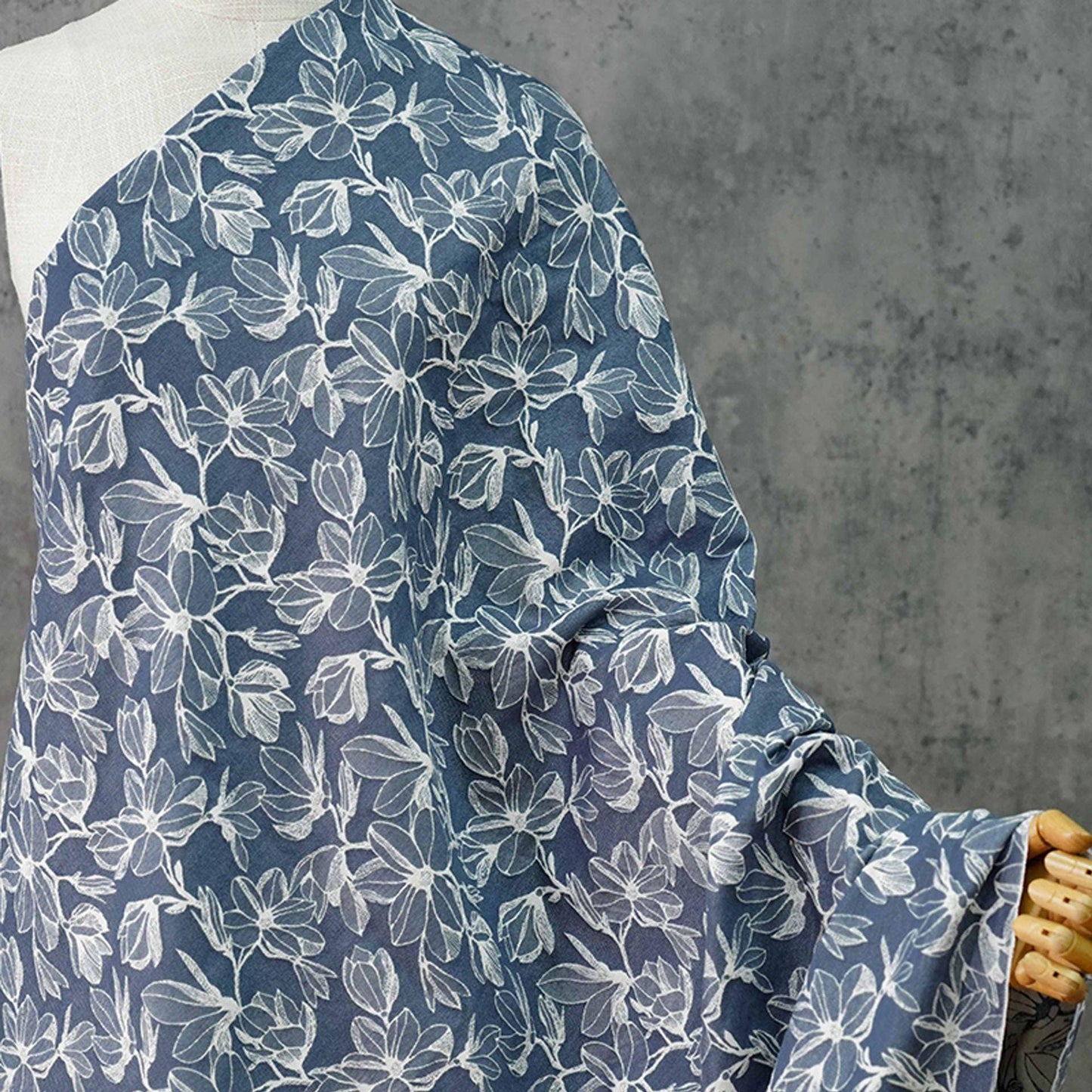 Jacquard Denim Fabric: 3D Jean Cotton, Thick Jacket Material, 53" Wide
