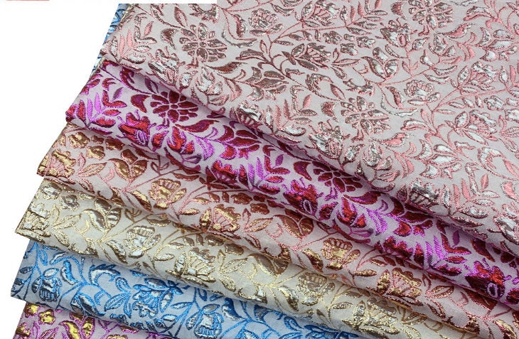 Metallic Paisley Brocade Fabric: Chinese Jacquard, 57" Wide