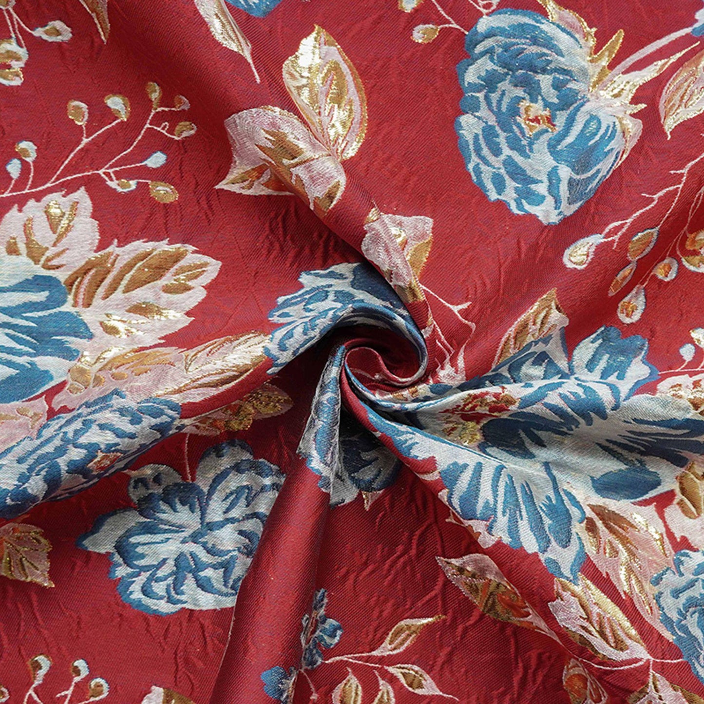 Gold Thread Jacquard Fabric: Rich Peony 3D Upholstery & Costume Fabric