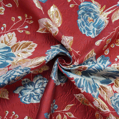 Gold Thread Jacquard Fabric: Rich Peony 3D Upholstery & Costume Fabric