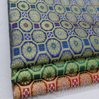 Tissu brocart tibétain 29"L : revêtement en rayonne de soie