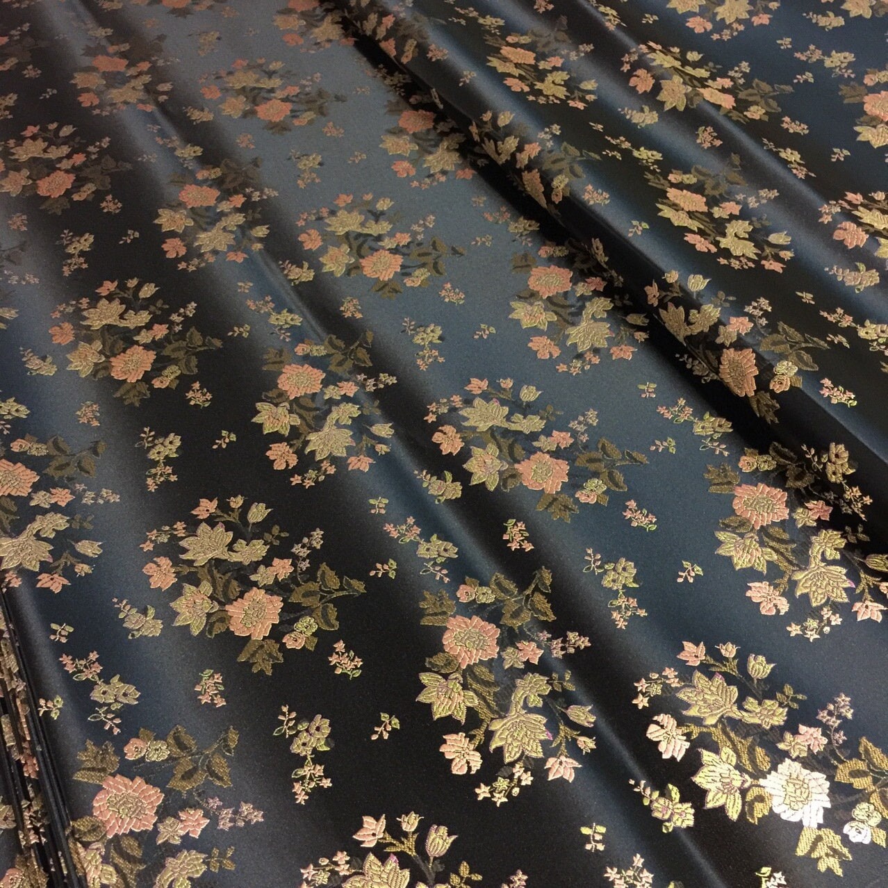 Floral Silk Brocade Fabric: 45" Wide Wedding & Upholstery Fabric